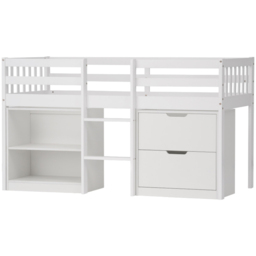 Noa and Nani Jens Shorty White Low Mid Sleeper Cabin Bed with Storage - thumbnail 2