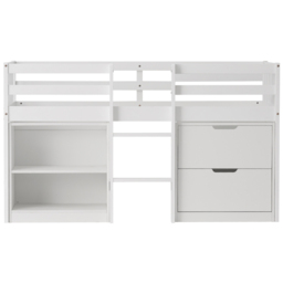 Noa and Nani Jens Shorty White Low Mid Sleeper Cabin Bed with Storage - thumbnail 4