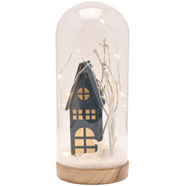 The Seasonal Gift Co Turtle Dove LED Dome House Christmas Decoration 21cm - image 1