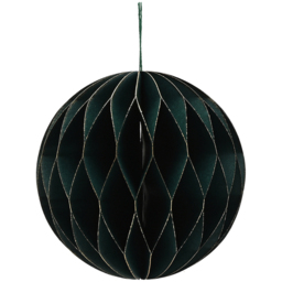 The Seasonal Gift Co Dark Green Paper Bauble with Gold Edge 3 Pack - thumbnail 2