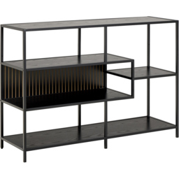 Florence Seaford Ash Black 4 Tier Metal Bookcase - thumbnail 2