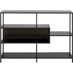 Florence Seaford Ash Black 4 Tier Metal Bookcase - thumbnail 3