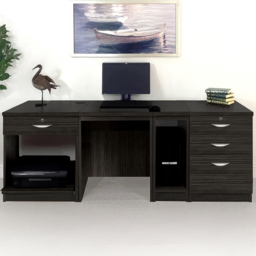 R White Cabinets Set 16 4 Drawer Black Computer Desk