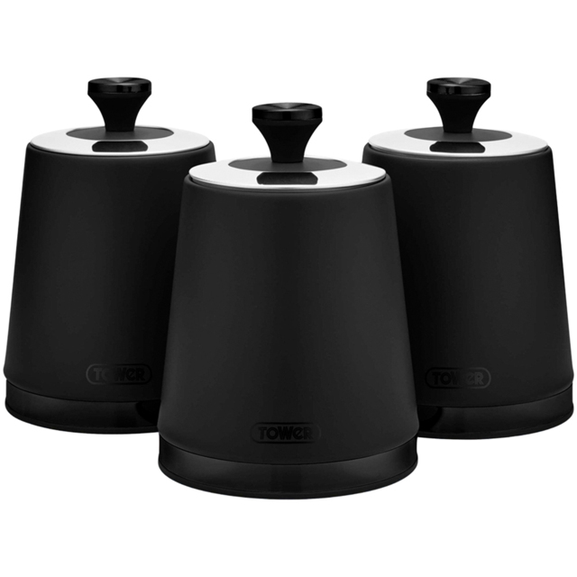 Tower Sera 3 Piece Black Kitchen Canister Set - image 1