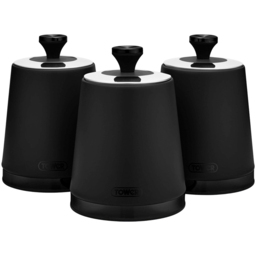 Tower Sera 3 Piece Black Kitchen Canister Set