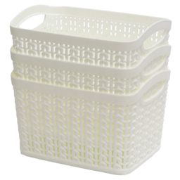 JVL Loop 1.5L White Storage Baskets 3 Pack - thumbnail 2