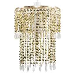 ValueLights Beaded Gold Acrylic Droplet Pendant Shade