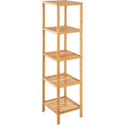 tectake 5 Shelf Bamboo Standing Bathroom Storage Rack