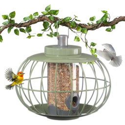 Happy Beaks The Nuttery Squirrel Proof Celadon Green Lantern Seed Feeder - thumbnail 1