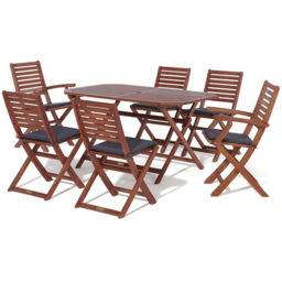 Rowlinson Plumley 6 Seater Dining Set With Grey Cushions - thumbnail 2