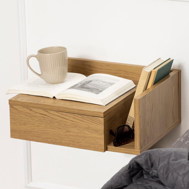 Florence Ashlan Single Drawer Oak Square Bedside Table - image 1