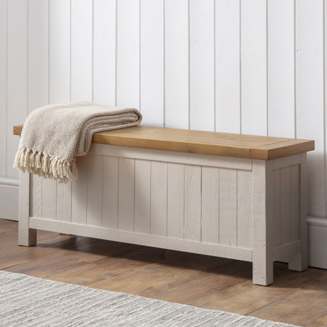 Julian Bowen Aspen Grey Wash Storage Bench - image 1