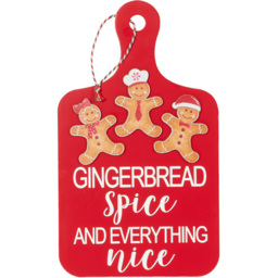 Single Candy Cane Lane Red Gingerbread Christmas Hanging Board in Assorted Style - thumbnail 2