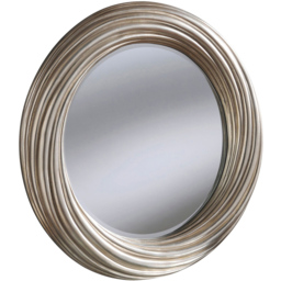 Yearn Warm Silver Swirl Round Wall Mirror 84cm