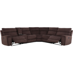 Cancun 5 Seater Brown Fabric Corner Sofa - thumbnail 2