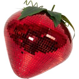 Red Disco Strawberry Christmas Decoration 16cm - thumbnail 1