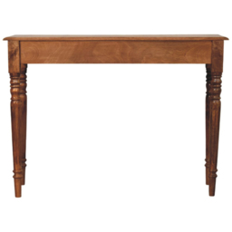 Artisan Furniture Honey Caramel 3 Drawer Solid Wood Console with Turned Legs - thumbnail 4
