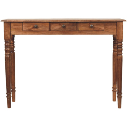 Artisan Furniture Honey Caramel 3 Drawer Solid Wood Console with Turned Legs - thumbnail 2