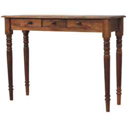 Artisan Furniture Honey Caramel 3 Drawer Solid Wood Console with Turned Legs - thumbnail 3