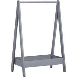 Junior Vida Grey Pine Wood Kids Clothes Rack with Storage Shelf - thumbnail 2