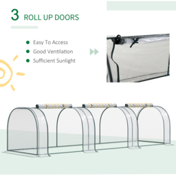 Outsunny Portable Long Tunnel Greenhouse 11.4 x 3.2ft - thumbnail 4