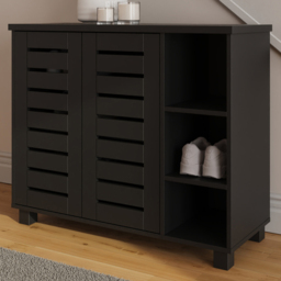 GFW Bodie Black 2 Door 3 Shelf Shoe Cabinet