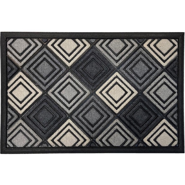 Scrape N Sorb Diamond Black and Neutral Doormat 40 x 60cm - image 1
