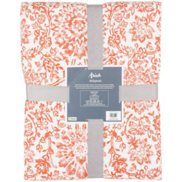 Asiah White and Rust Bedspread 200 x 240cm - thumbnail 2