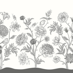 Origin Murals Jacobean Rose Trail Grey Wall Mural - thumbnail 2