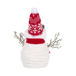 Festive Snowman Standing Decoration White and Red - thumbnail 3