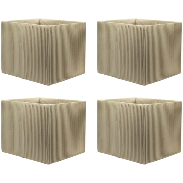 Homebase Pleated Cream Cube Storage Insert 4 Pack - image 1