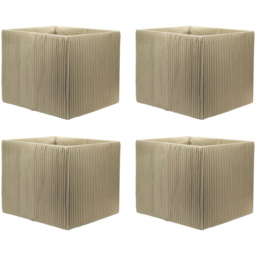 Homebase Pleated Cream Cube Storage Insert 4 Pack
