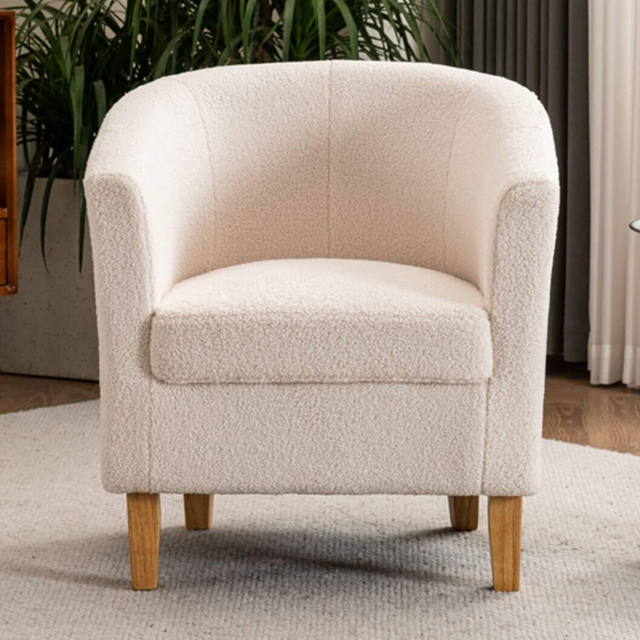 Home Source Cream Boucle Armchair - image 1