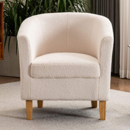 Home Source Cream Boucle Armchair - thumbnail 1