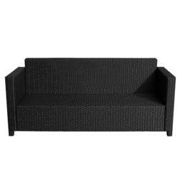 Outsunny 3 Seater Rattan Sofa Black - thumbnail 3