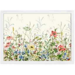 Laura Ashley Poppy Meadow White Frame Wall Art 50 x 70cm