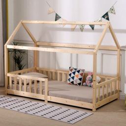 Portland Wood House Natural Kids Bed Frame