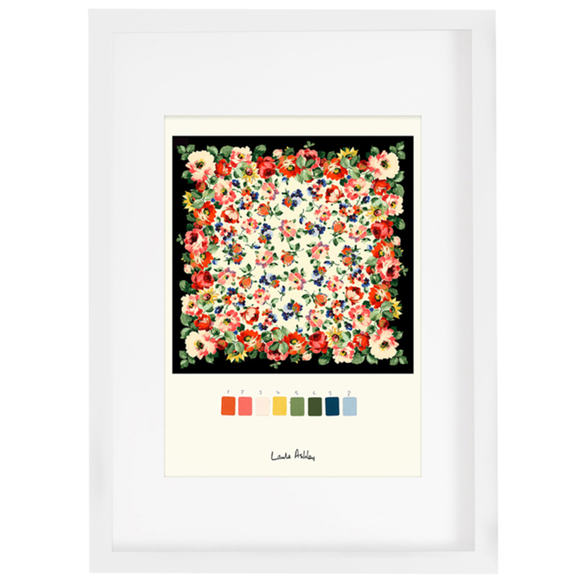 Laura Ashley Garden Floral White Frame Wall Art 40 x 50cm - image 1