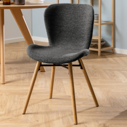 Florence Batilda Set of 2 Grey and Oak Dining Chair