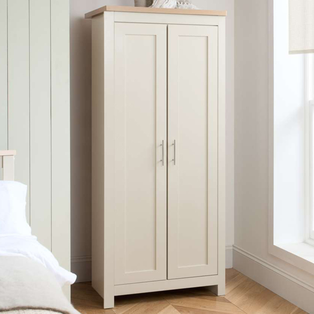 Highgate 2 Door Cream and Oak Wardrobe - image 1