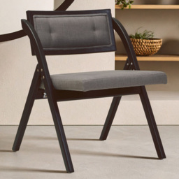 Premier Housewares Cebu Grey and Black Elm Wood Folding Chair