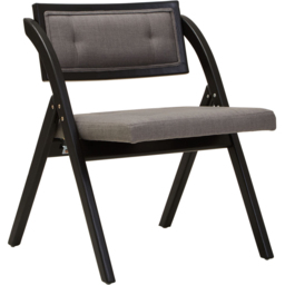 Premier Housewares Cebu Grey and Black Elm Wood Folding Chair - thumbnail 2