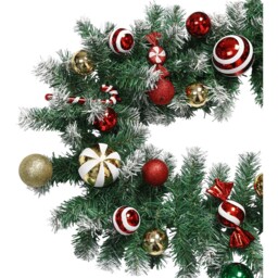 Candy Cane Lane Green Christmas Garland with Bauble 200cm - thumbnail 2