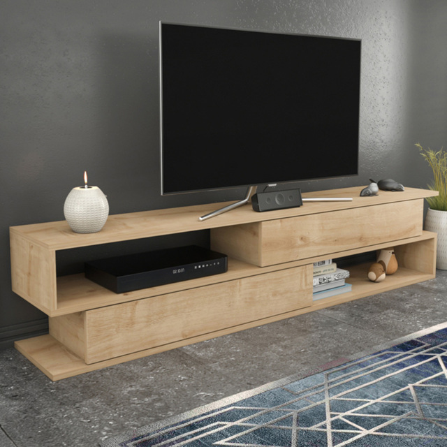 Decorotika Cortez 2 Shelf Oak TV Unit - image 1
