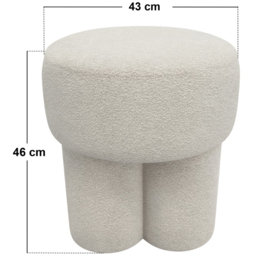 SOLACE+CO Ferro Beige Fabric High Round Pouffe - thumbnail 4