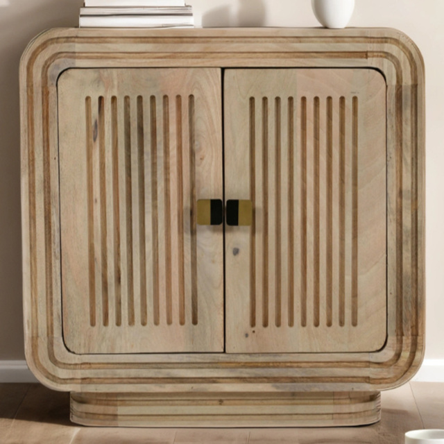 Brooklyn Hudson 2 Door Carved Mango Wood Mini Sideboard - image 1