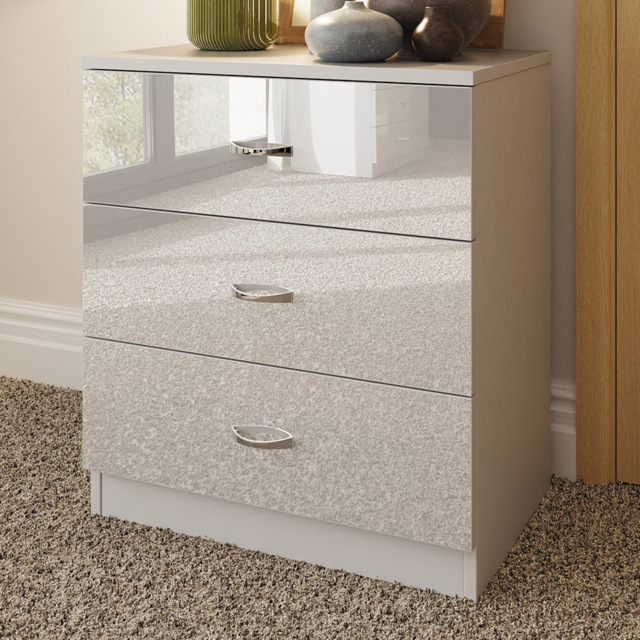 FWStyle Chilton 3 Drawer White Gloss Chest of Drawers - image 1