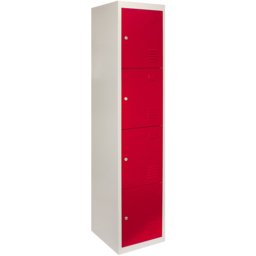 Monstershop 4 Door Red Metal Storage Locker - thumbnail 2