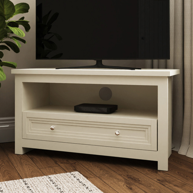 GFW Oakley Stone Single Drawer Single Shelf Corner TV Unit - image 1
