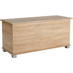 Home Source Malmo Sonoma Oak Effect Ottoman Storage Chest - thumbnail 2